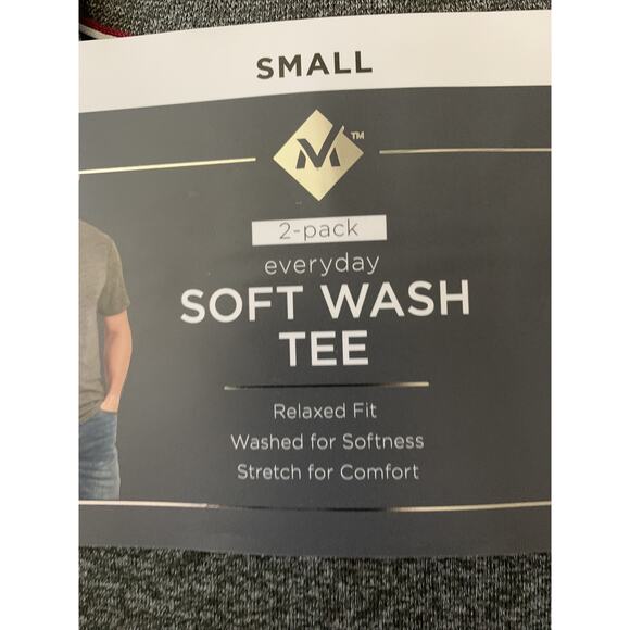 Member's Mark Men's 2Pack Everyday Soft Wash Tee Red/Gray Size S NEW - Picture 8 of 8